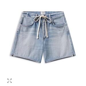 Citizens Of Humanity Light Blue Drawstring Denim Shorts